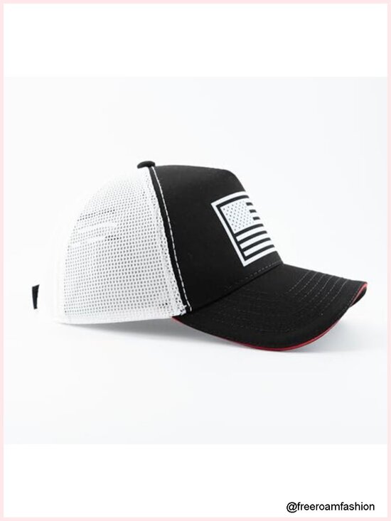 Patriotic American Flag Trucker Hat Mesh Back Adjustable main image 6